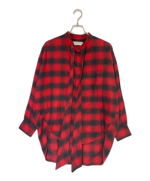 BALENCIAGA（バレンシアガ）BALENCIAGA (バレンシアガ) New Swing Shirt レッド×ブラック サイズ:34の古着・服飾アイテム