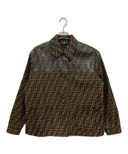 FENDI（フェンディ）FENDI (フェンディ) ズッカ柄オーバーサイズジャケット ブラウン サイズ:42の古着・服飾アイテム