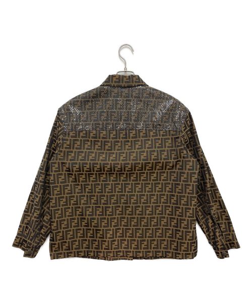 FENDI（フェンディ）FENDI (フェンディ) ズッカ柄オーバーサイズジャケット ブラウン サイズ:42の古着・服飾アイテム