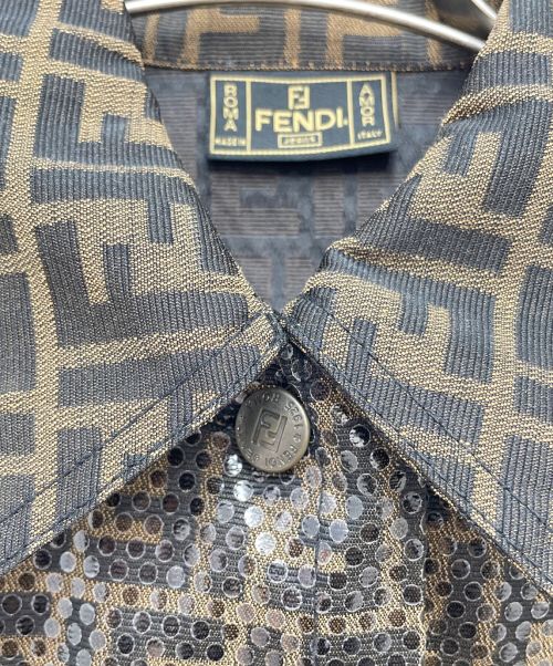 FENDI（フェンディ）FENDI (フェンディ) ズッカ柄オーバーサイズジャケット ブラウン サイズ:42の古着・服飾アイテム