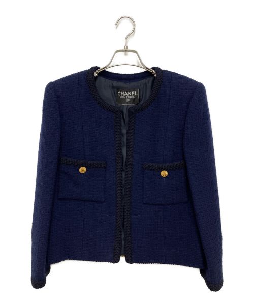CHANEL（シャネル）CHANEL (シャネル) ツィード シャネルセットアップ ネイビー サイズ:-の古着・服飾アイテム