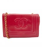 CHANELシャネル）の古着「ココマークショルダーバッグ」｜レッド