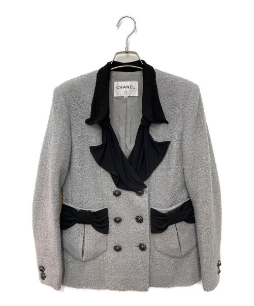 CHANEL（シャネル）CHANEL (シャネル) ツイードジャケット グレー サイズ:36の古着・服飾アイテム