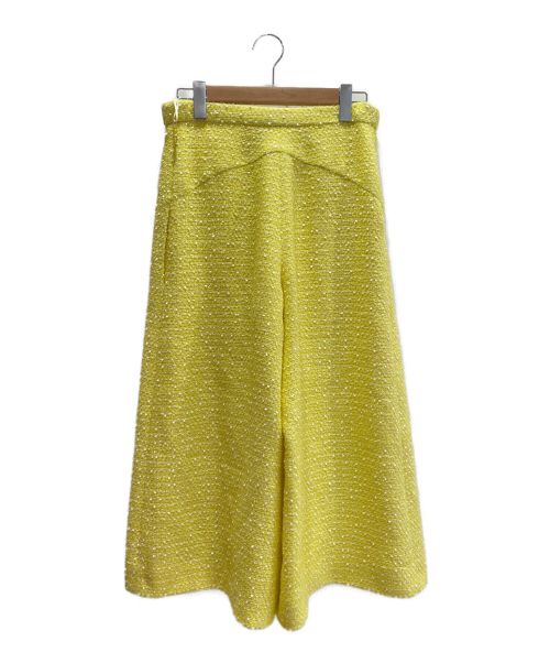 CHANEL（シャネル）CHANEL (シャネル) ツイードセットアップ ブルゾン&ワイドパンツ イエロー サイズ:36＆38の古着・服飾アイテム