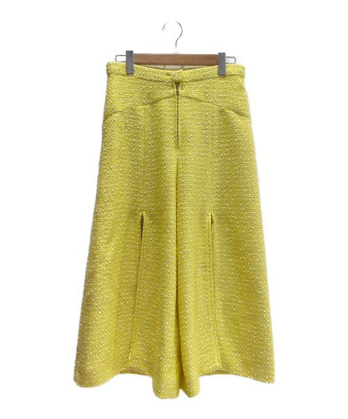 CHANEL（シャネル）CHANEL (シャネル) ツイードセットアップ ブルゾン&ワイドパンツ イエロー サイズ:36＆38の古着・服飾アイテム