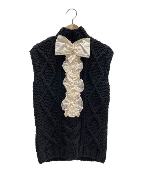 CHANEL（シャネル）CHANEL (シャネル) バックリボンノースリーブニット ブラック サイズ:36の古着・服飾アイテム
