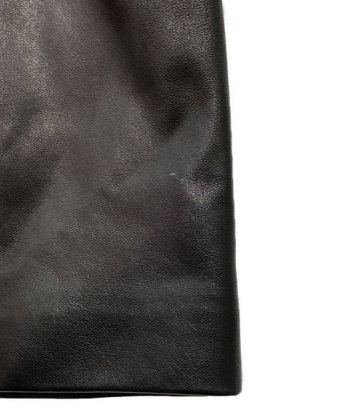 GUCCI（グッチ）GUCCI (グッチ) トリコロールラインレザースカート ブラック サイズ:44の古着・服飾アイテム