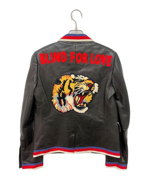 GUCCI（グッチ）GUCCI (グッチ) レザージャケット ブラック サイズ:42の古着・服飾アイテム