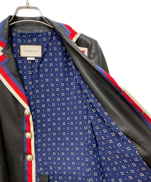 GUCCI（グッチ）GUCCI (グッチ) レザージャケット ブラック サイズ:42の古着・服飾アイテム