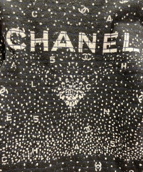 CHANEL（シャネル）CHANEL (シャネル) ロゴニットハーフジッププルオーバー ブラック サイズ:34の古着・服飾アイテム