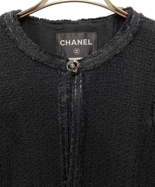 CHANEL（シャネル）CHANEL (シャネル) ツイードセットアップ ブラック サイズ:38の古着・服飾アイテム
