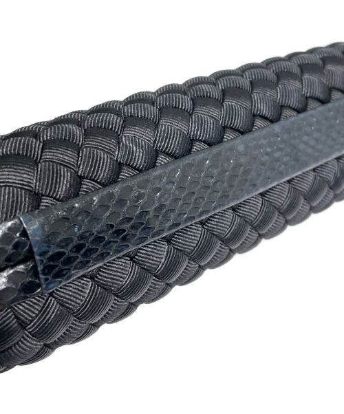 BOTTEGA VENETA（ボッテガベネタ）BOTTEGA VENETA (ボッテガベネタ) イントレチャートクラッチバッグ ブラック サイズ:-の古着・服飾アイテム