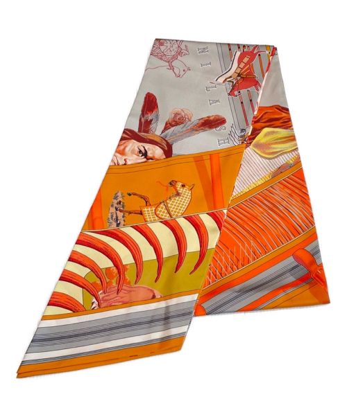 HERMES（エルメス）HERMES (エルメス) シルクマフラー オレンジ サイズ:-の古着・服飾アイテム