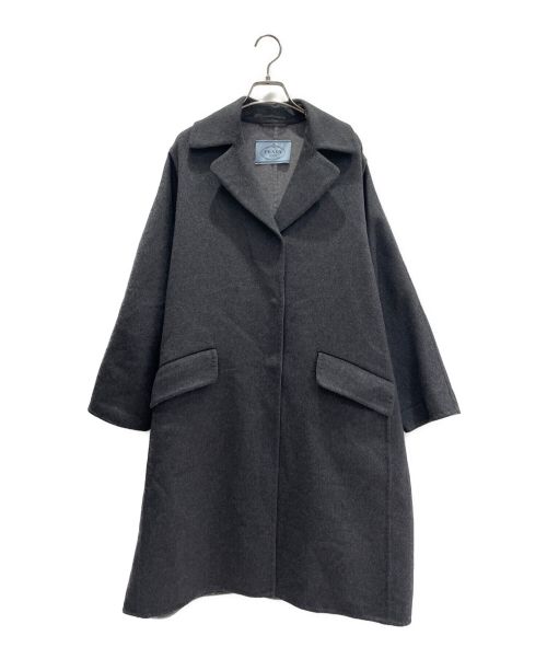 PRADA（プラダ）PRADA (プラダ) オーバーサイズコート グレー サイズ:36の古着・服飾アイテム
