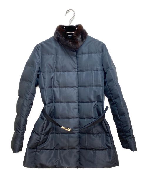 PRADA（プラダ）PRADA (プラダ) ファー付きダウンコート ブラック サイズ:40の古着・服飾アイテム