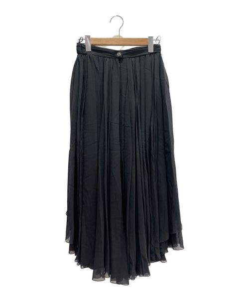CHANEL（シャネル）CHANEL (シャネル) シルククレープ ロングスカート ブラック サイズ:38の古着・服飾アイテム