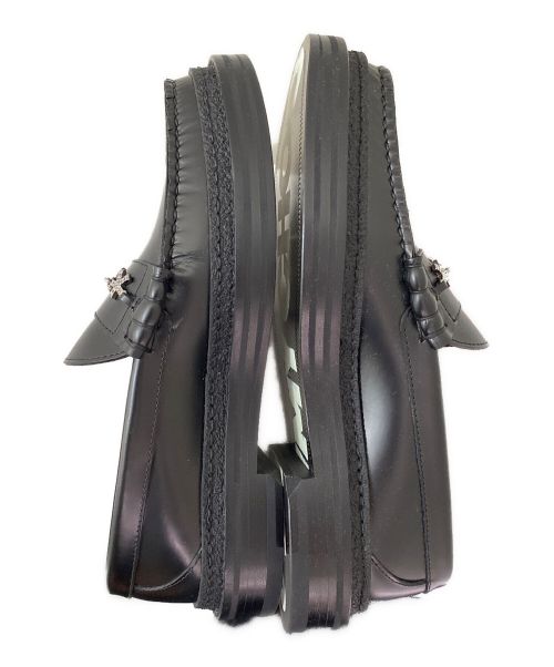 JIMMY CHOO（ジミーチュウ）JIMMY CHOO (ジミーチュウ) Eric Haze スターチェーン付きボックスカーフローファー ブラック サイズ:37の古着・服飾アイテム