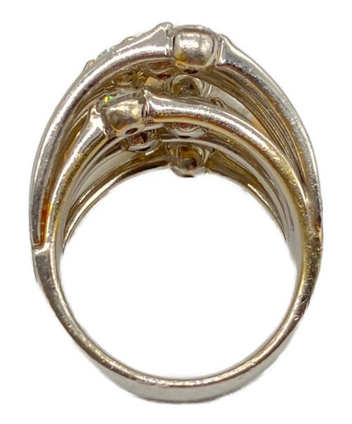 NO BRAND JEWELRY（ノーブランドジュエリー）NO BRAND JEWELRY (ノーブランドジュエリー) レイヤードダイヤモンドデザインリング サイズ:11号の古着・服飾アイテム