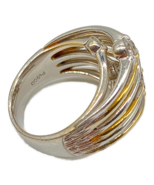 NO BRAND JEWELRY（ノーブランドジュエリー）NO BRAND JEWELRY (ノーブランドジュエリー) レイヤードダイヤモンドデザインリング サイズ:11号の古着・服飾アイテム