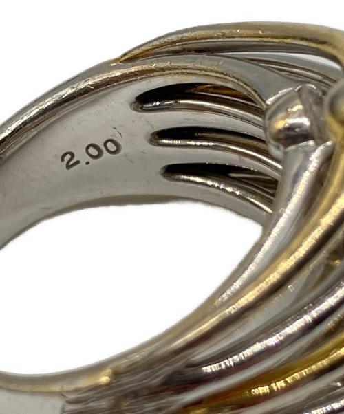 NO BRAND JEWELRY（ノーブランドジュエリー）NO BRAND JEWELRY (ノーブランドジュエリー) レイヤードダイヤモンドデザインリング サイズ:11号の古着・服飾アイテム