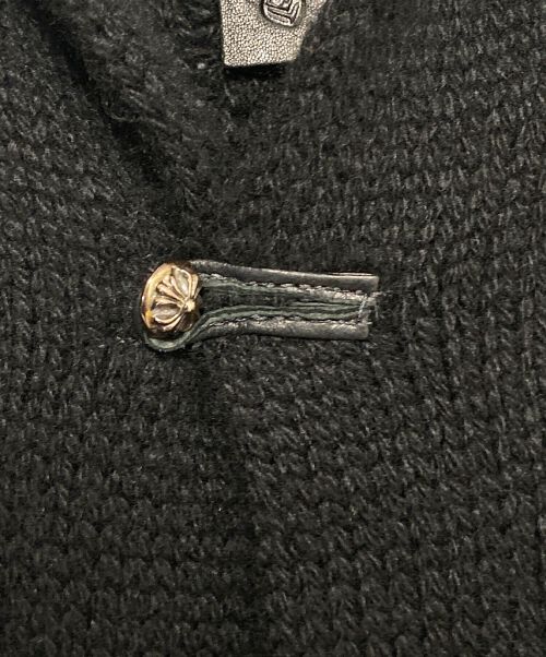 CHROME HEARTS（クロムハーツ）CHROME HEARTS (クロムハーツ) クロスボールボタンショールカラーカシミアニットカーディガン ブラック サイズ:Sの古着・服飾アイテム