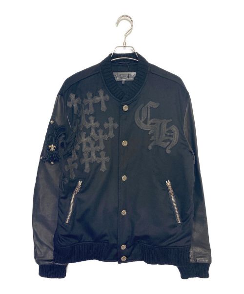 CHROME HEARTS（クロムハーツ）CHROME HEARTS (クロムハーツ) ヴァーシティジャケット ブラック サイズ:Lの古着・服飾アイテム