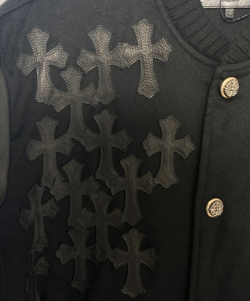 CHROME HEARTS（クロムハーツ）CHROME HEARTS (クロムハーツ) ヴァーシティジャケット ブラック サイズ:Lの古着・服飾アイテム