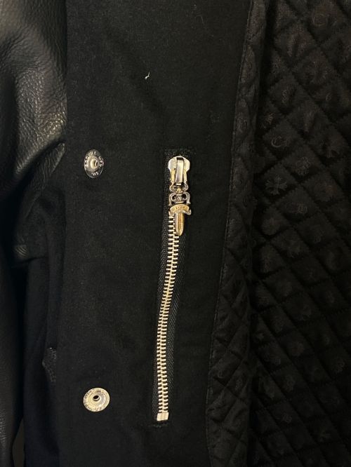 CHROME HEARTS（クロムハーツ）CHROME HEARTS (クロムハーツ) ヴァーシティジャケット ブラック サイズ:Lの古着・服飾アイテム