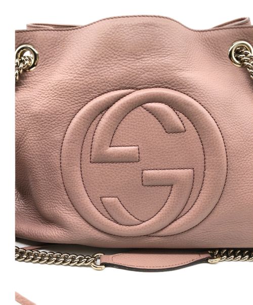 GUCCI（グッチ）GUCCI (グッチ) チェーンショルダーバッグ ライトピンク サイズ:-の古着・服飾アイテム