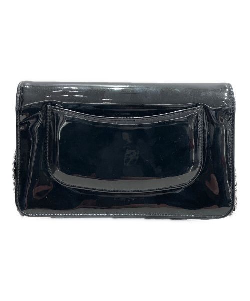 CHANEL（シャネル）CHANEL (シャネル) パテントチェーンウォレット ブラック サイズ:-の古着・服飾アイテム
