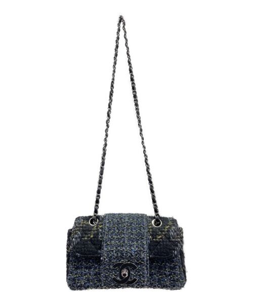 CHANEL（シャネル）CHANEL (シャネル) ツイードチェーンショルダーバッグ ネイビー サイズ:-の古着・服飾アイテム