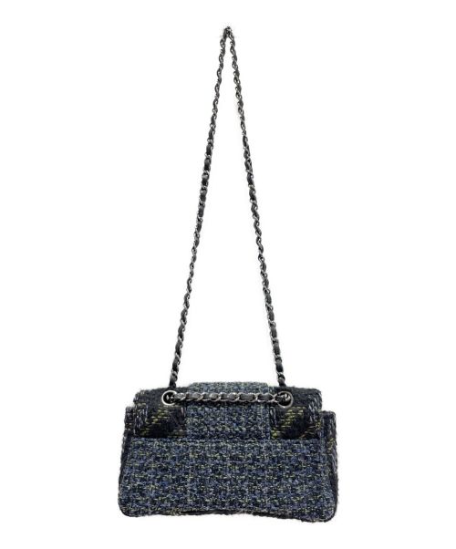 CHANEL（シャネル）CHANEL (シャネル) ツイードチェーンショルダーバッグ ネイビー サイズ:-の古着・服飾アイテム