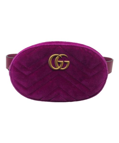 GUCCI（グッチ）GUCCI (グッチ) GGマーモント ベルトバッグ パープルの古着・服飾アイテム