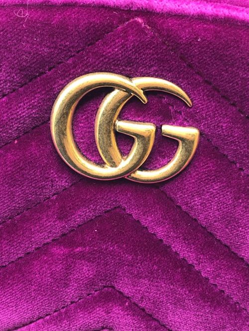 GUCCI（グッチ）GUCCI (グッチ) GGマーモント ベルトバッグ パープルの古着・服飾アイテム