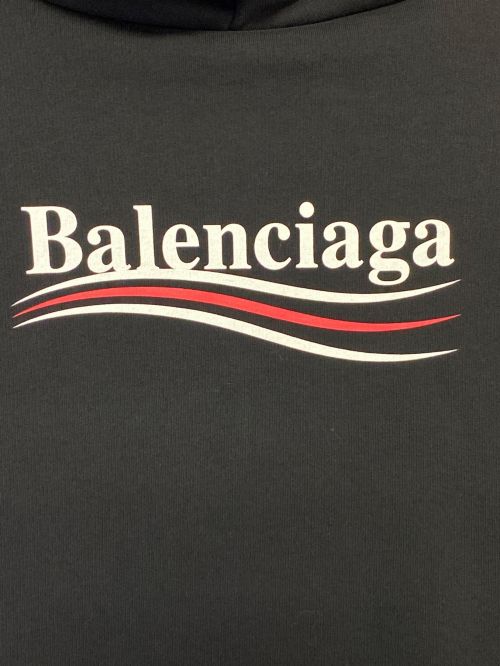 BALENCIAGA（バレンシアガ）BALENCIAGA (バレンシアガ) POLITICAL CAMPAIGN Hoodie ブラック サイズ:M　の古着・服飾アイテム