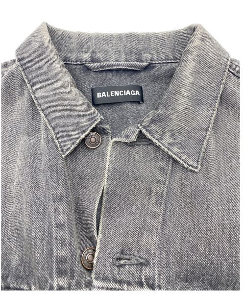 BALENCIAGA（バレンシアガ）BALENCIAGA (バレンシアガ) LOGO DENIM JACKET グレー サイズ:SIZE 44の古着・服飾アイテム