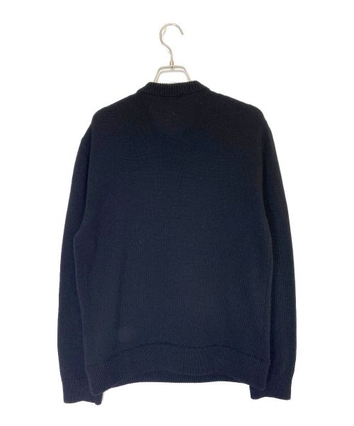 VALENTINO（ヴァレンティノ）VALENTINO (ヴァレンティノ) カシミヤ混ラムレザー切替ロゴニット ブラック サイズ:Mの古着・服飾アイテム