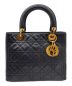 Christian Dior（クリスチャン ディオール）の古着「レディーディオール カナージュ ハンドバッグ」｜ブラック