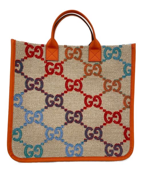 GUCCI（グッチ）GUCCI (グッチ) チルドレンズGGサイケデリック トートバッグ オレンジの古着・服飾アイテム