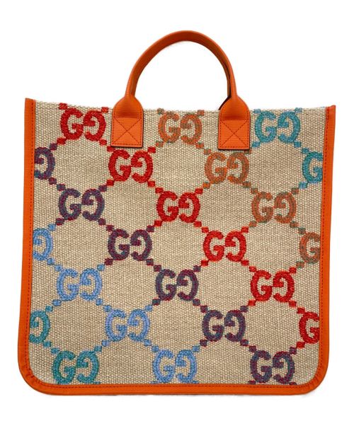 GUCCI（グッチ）GUCCI (グッチ) チルドレンズGGサイケデリック トートバッグ オレンジの古着・服飾アイテム