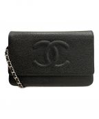 CHANELシャネル）の古着「チェーンウォレット」｜ブラック