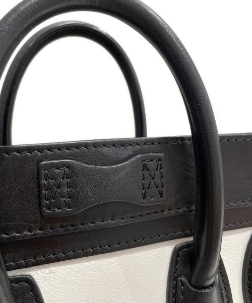 CELINE（セリーヌ）CELINE (セリーヌ) ラゲージ ナノショッパー ホワイト×ブラック サイズ:ナノの古着・服飾アイテム