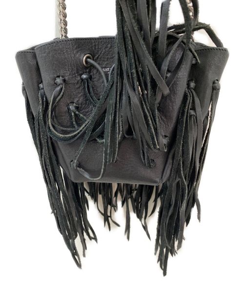 Saint Laurent Paris（サンローランパリ）Saint Laurent Paris (サンローランパリ) フリンジバケットバッグ ブラックの古着・服飾アイテム