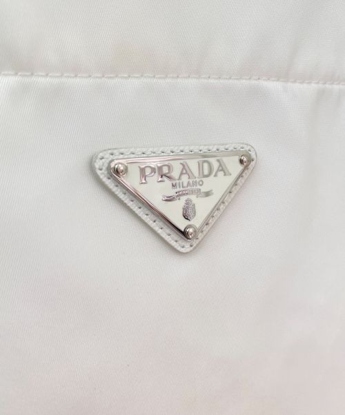 PRADA（プラダ）PRADA (プラダ) Re Nylonxサフィアーノレザートートバッグ ホワイトの古着・服飾アイテム
