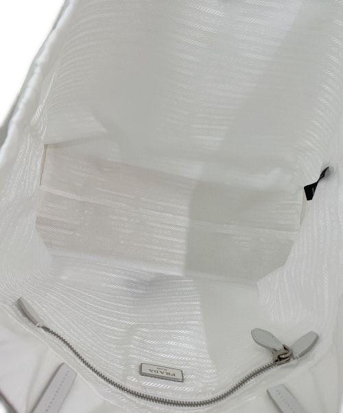 PRADA（プラダ）PRADA (プラダ) Re Nylonxサフィアーノレザートートバッグ ホワイトの古着・服飾アイテム