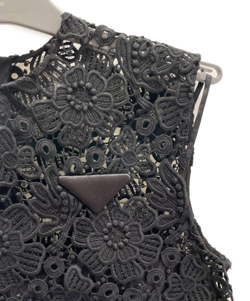 PRADA（プラダ）PRADA (プラダ) レースブラウス ブラック サイズ:36の古着・服飾アイテム