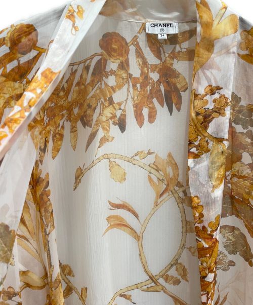 CHANEL（シャネル）CHANEL (シャネル) ロングシルクカーディガン オレンジ サイズ:34の古着・服飾アイテム