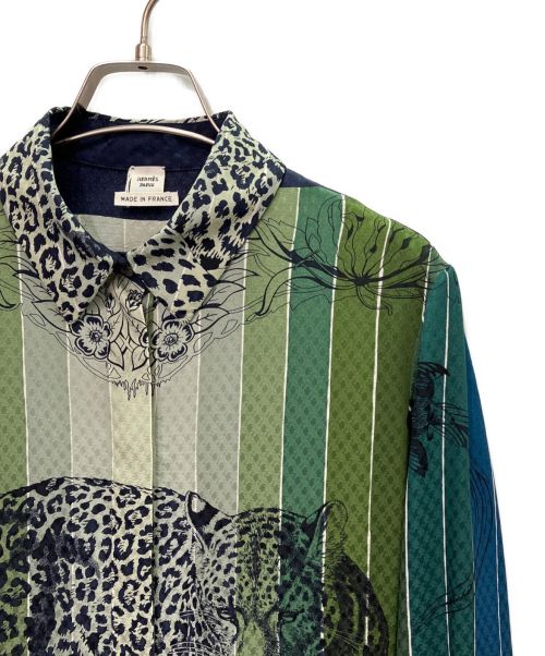 HERMES（エルメス）HERMES (エルメス) シャツワンピース グリーン サイズ:34の古着・服飾アイテム