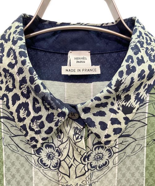 HERMES（エルメス）HERMES (エルメス) シャツワンピース グリーン サイズ:34の古着・服飾アイテム