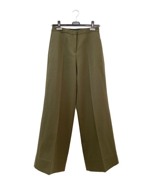 JIL SANDER（ジルサンダー）JIL SANDER (ジルサンダー) センタープレスワイドパンツ オリーブ サイズ:UK 32 未使用品の古着・服飾アイテム